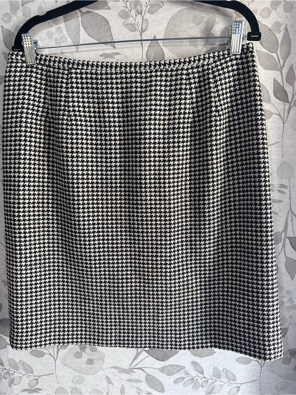 Vintage Talbots Black and White Houndstooth Skirt Sz 14 Made in USA